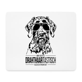 DRAHTHAARTASTISCH Deutsch Drahthaar Hunde Wilsigns - Mousepad (Querformat) - Weiß - Vorne
