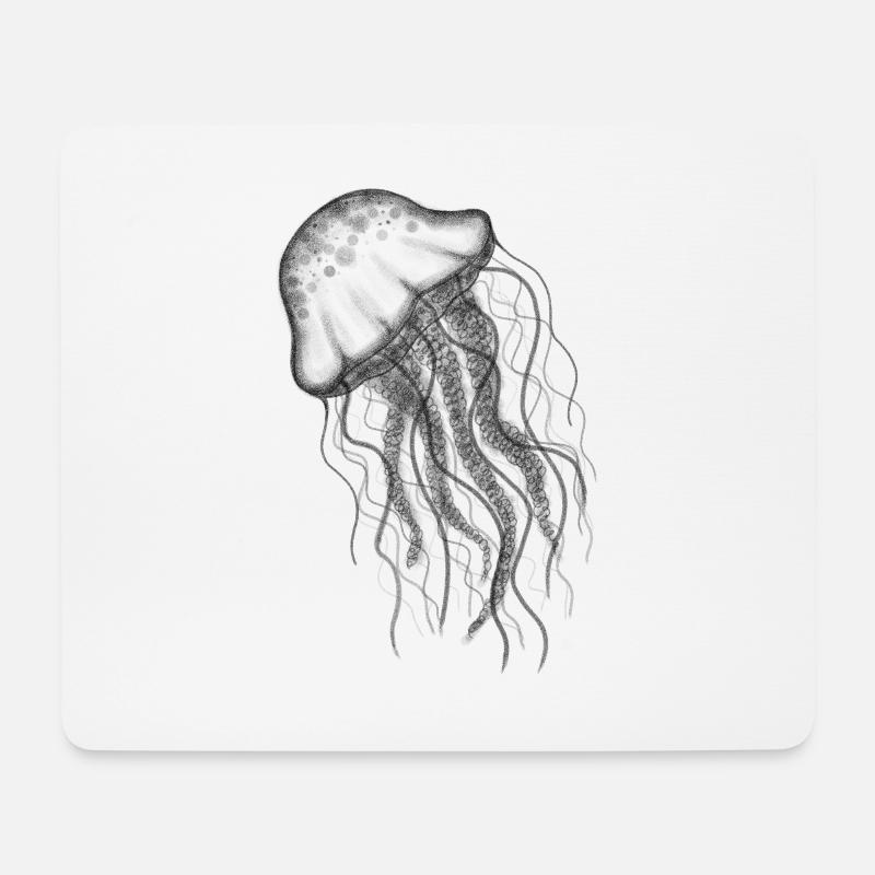 Qualle Jellyfish - Mousepad (Querformat) - Weiß