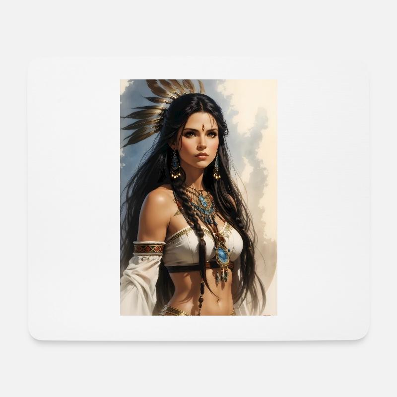 femme - Tapis de souris (format paysage) - blanc