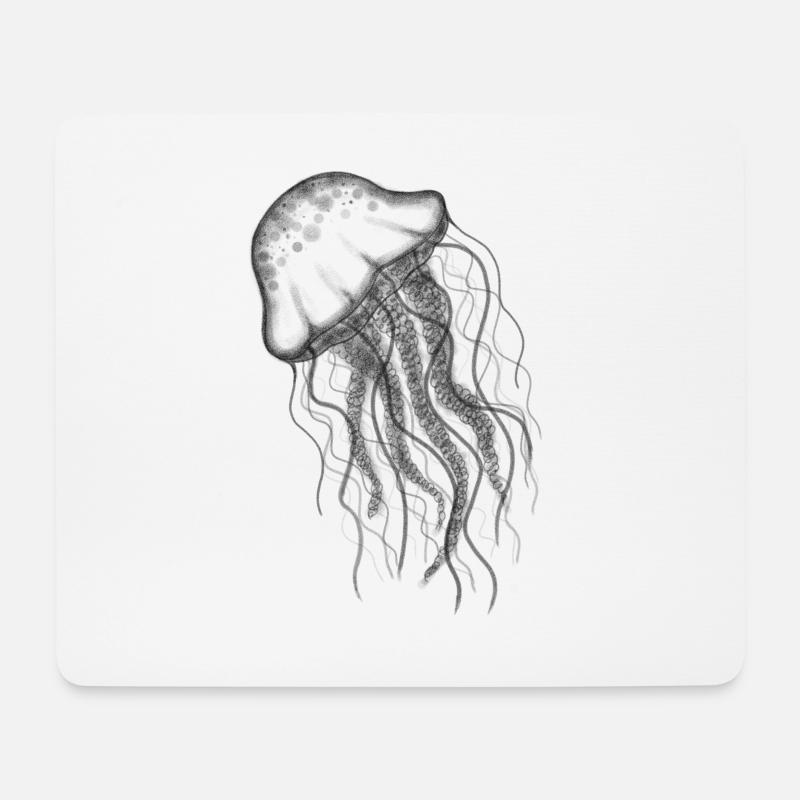 Qualle Jellyfish - Mousepad (Querformat) - Weiß
