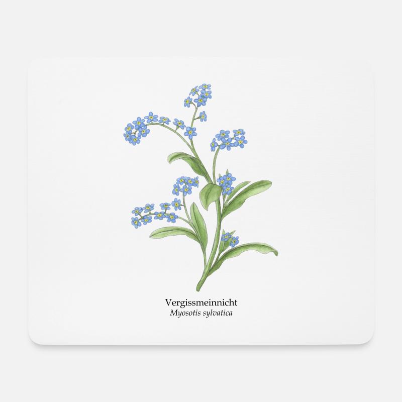Vergissmeinnicht Blumen - Mousepad (Querformat) - Weiß