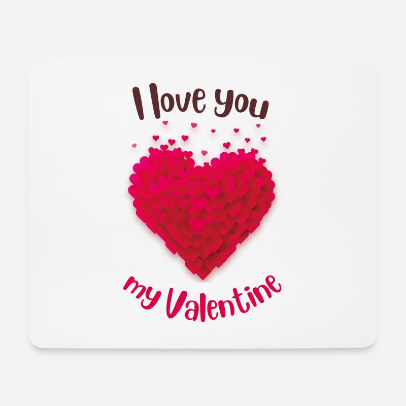 I love you my valentine - Mousepad (Querformat) - Weiß
