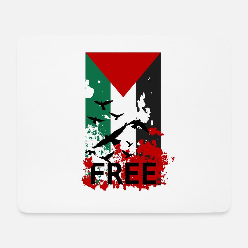 free gaza blood - Mousepad (Querformat) - Weiß