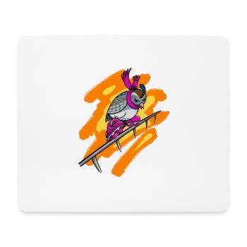 Wachtel / Quail Rollerblade - Mousepad (Querformat) - Weiß - Vorne