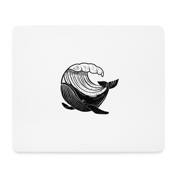 Whale with wave - protects the seas - Mouse Pad (horizontal) - white - Front