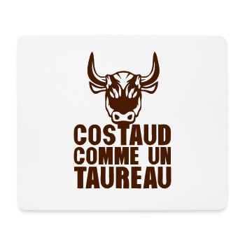 costaud comme un taureau expression - Tapis de souris (format paysage) - blanc - Devant