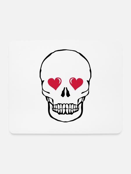 skull love 002 - Mouse Pad (horizontal) - white
