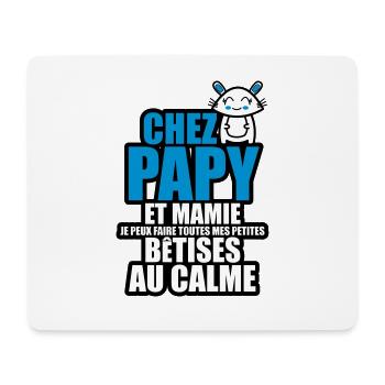 chez papy et mamie je peux faire toutes mes bêtise - Tapis de souris (format paysage) - blanc - Devant