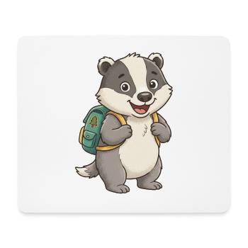 Waldfreund Dachs mit Rucksack - Mousepad (Querformat) - Weiß - Vorne