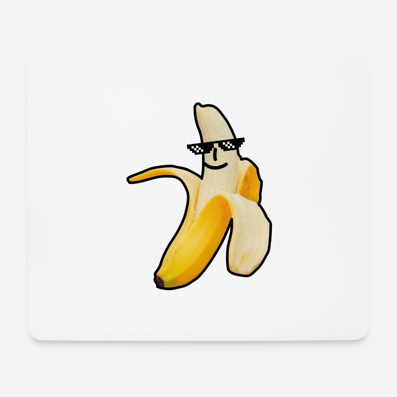 Coole Banane Sonnenbrille Meme Obst Frucht Sticker - Mousepad (Querformat) - Weiß