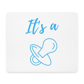 Annonce de bébé - Garçon - Grossesse - Tapis de souris (format paysage) - blanc - Devant