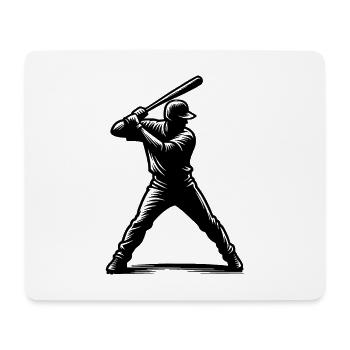 Baseball Spieler mit Baseballschläger - Mousepad (Querformat) - Weiß - Vorne