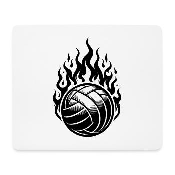 Brennender Volleyball in Flammen und Feuer - Mousepad (Querformat) - Weiß - Vorne