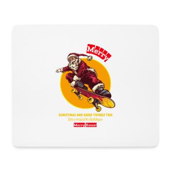 Santa skateboarder, Christmas gift - Mousepad (Querformat) - Weiß - Vorne