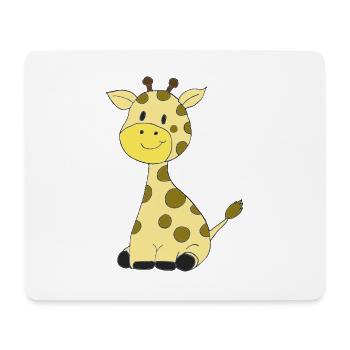 Cuddly Giraffe Cartoon - Mouse Pad (horizontal) - white - Front