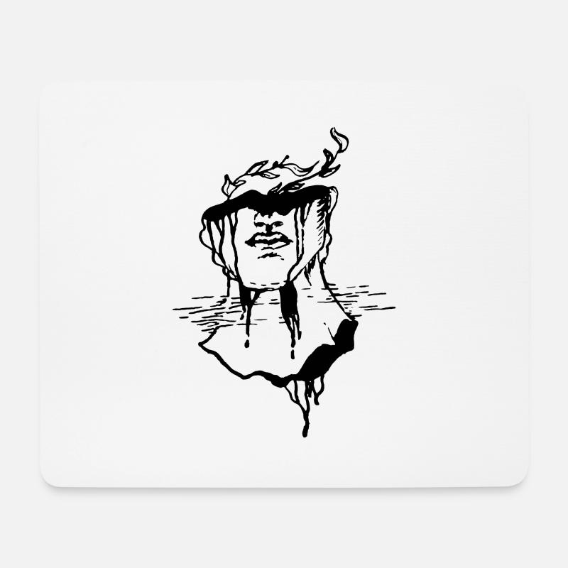Kopf - Mousepad (Querformat) - Weiß
