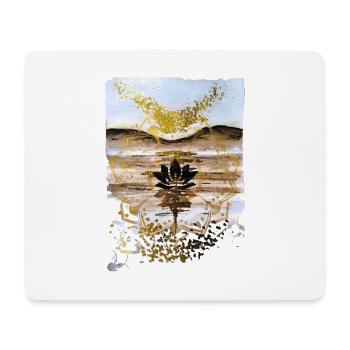 Lotus d’or sur le crépuscule du désert - Tapis de souris (format paysage) - blanc - Devant