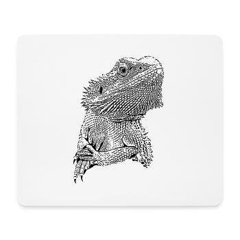 Bande dessinée illustration de motif de lézard dragon barbu - Tapis de souris (format paysage) - blanc - Devant