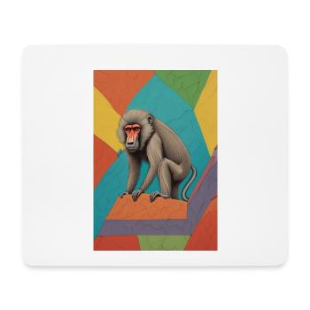 Boulder-Pavian - Mousepad (Querformat) - Weiß - Vorne