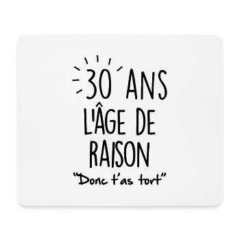 Anniversaire 30 ans - Tapis de souris (format paysage) - blanc - Devant