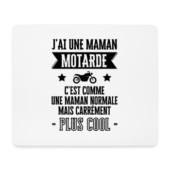 J'ai une maman motarde - Tapis de souris (format paysage) - blanc - Devant