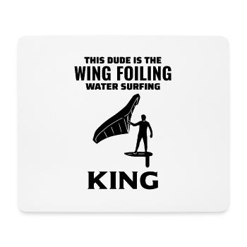 Wing Foiling Hydrofoil Surfen Surf Wassersport - Mousepad (Querformat) - Weiß - Vorne