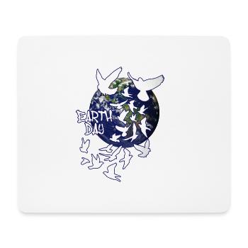 earth day,tauben, taube, vögel, vogelschwarm,erde - Mousepad (Querformat) - Weiß - Vorne
