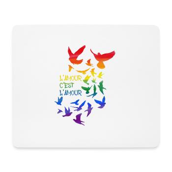l’amour c’est l’amour,,arc-en-ciel,sourds,oiseaux - Tapis de souris (format paysage) - blanc - Devant