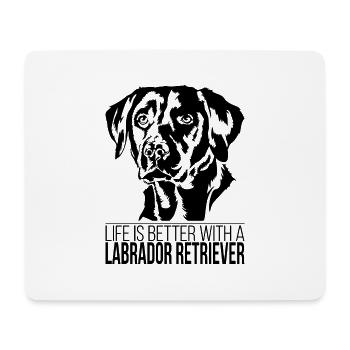 La vie de Labrador Retriever est meilleure Chiens Wilsigns - Tapis de souris (format paysage) - blanc - Devant