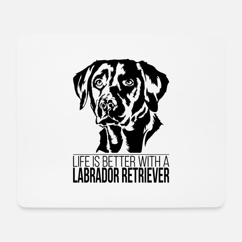 La vie de Labrador Retriever est meilleure Chiens Wilsigns - Tapis de souris (format paysage) - blanc