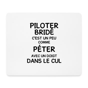 Piloter pilote humour - Tapis de souris (format paysage) - blanc - Devant