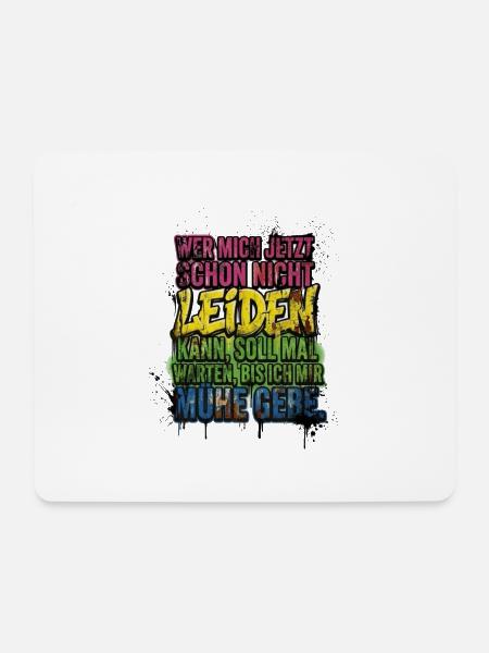 Ich gebe mir Mühe – farbiges Graffiti-Zitat - Mousepad (Querformat) - Weiß