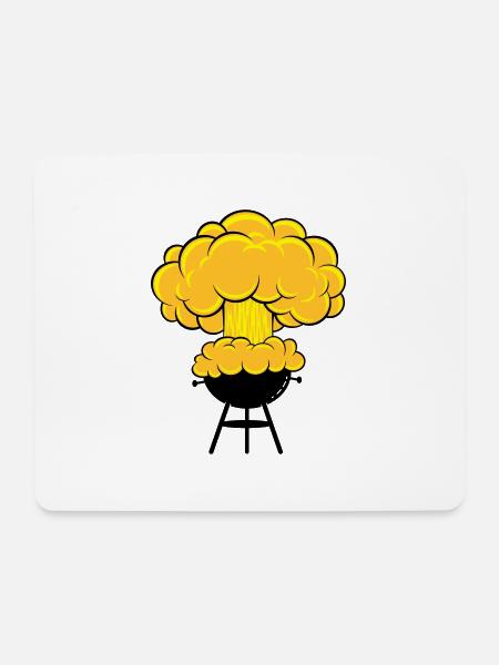 explosiver Grill - Mousepad (Querformat) - Weiß