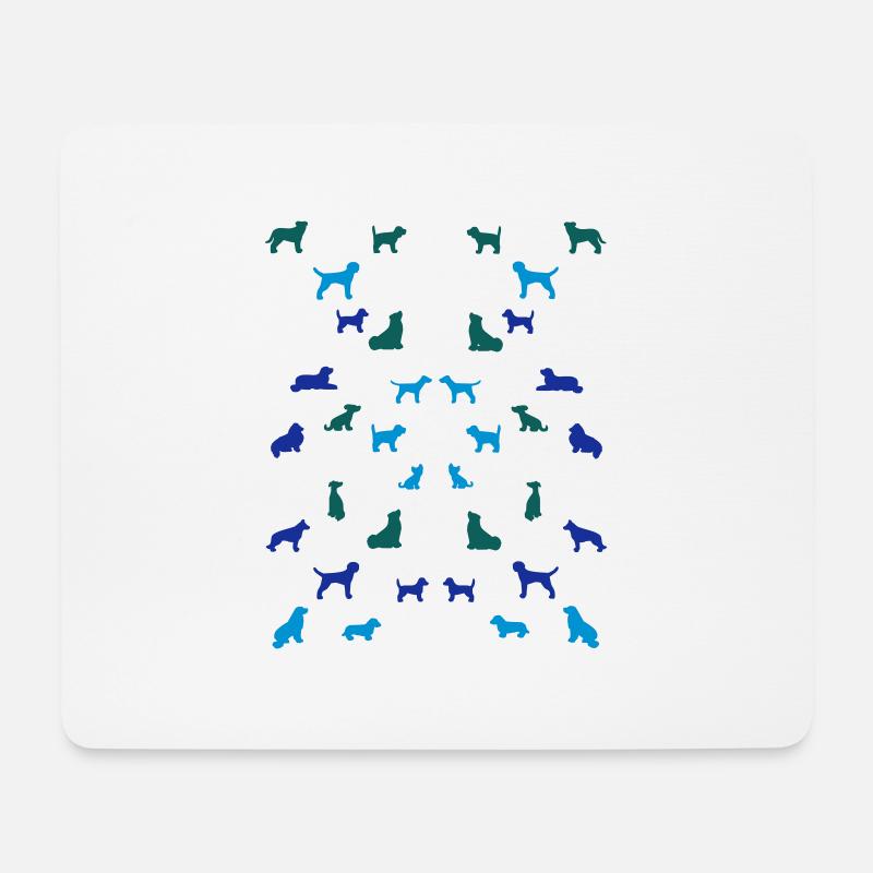 Hunde symetrisch - Mousepad (Querformat) - Weiß