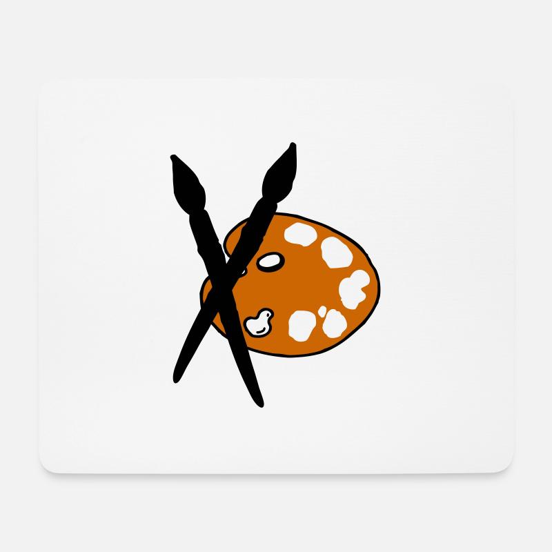 Artist - Painter - Brushes - Mouse Pad (horizontal) - white