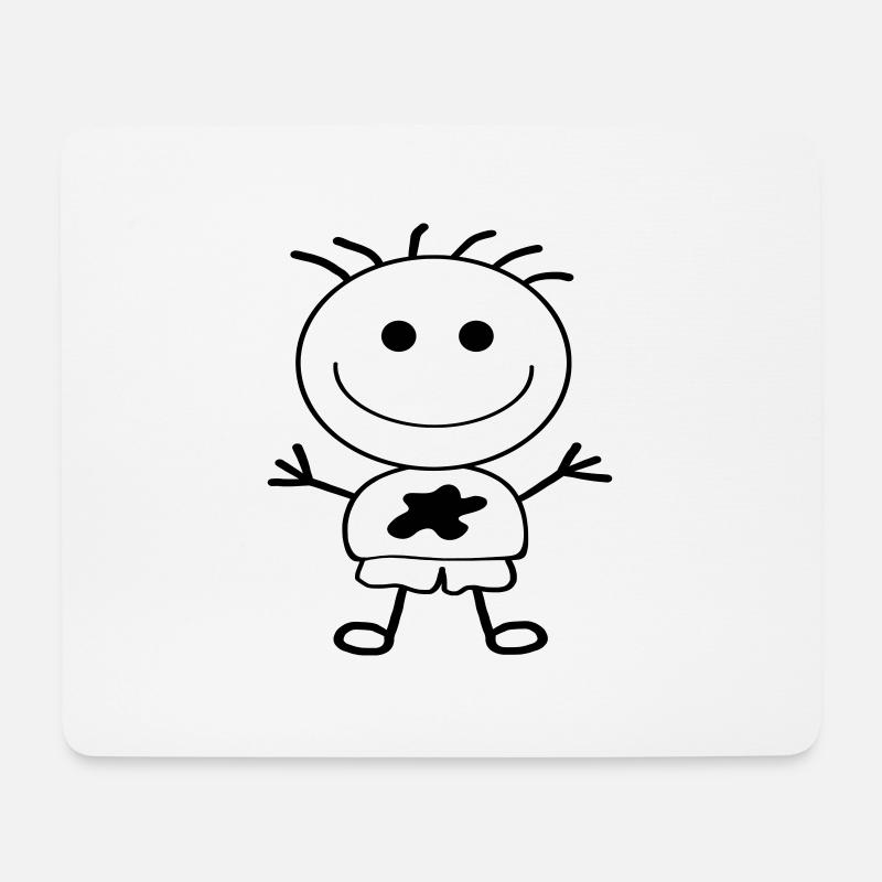 Strichmännchen-Junge - Mousepad (Querformat) - Weiß