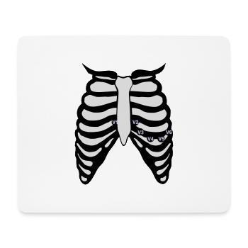 12 Kanal EKG - Mousepad (Querformat) - Weiß - Vorne
