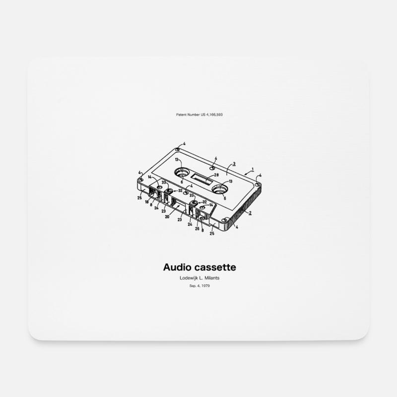 Audio compact cassette - Mousepad (Querformat) - Weiß