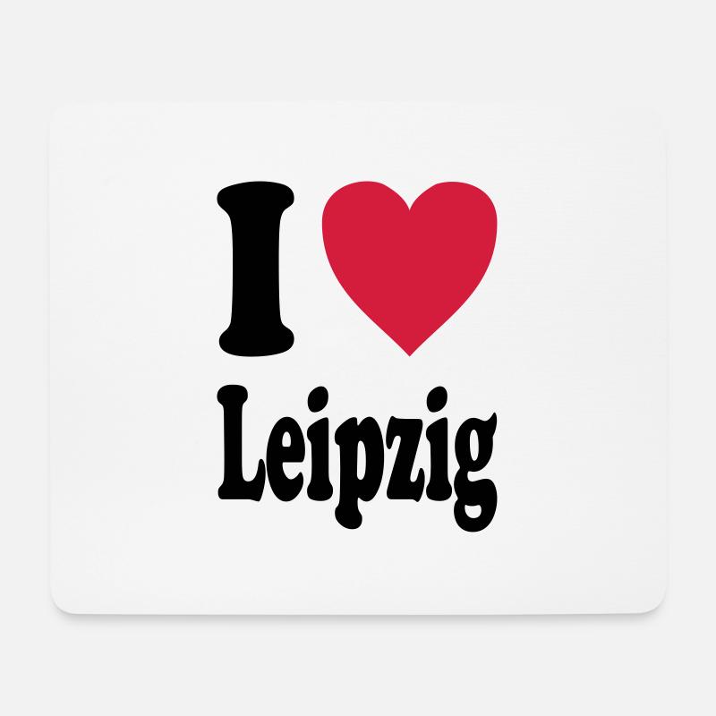 I love Leipzig - Mousepad (Querformat) - Weiß