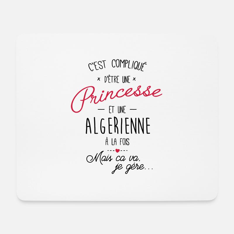 princesse et algerienne - Tapis de souris (format paysage) - blanc