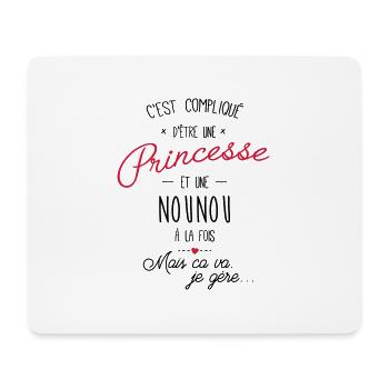 princesse et nounou - Tapis de souris (format paysage) - blanc - Devant