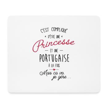 princesse et portugaise - Tapis de souris (format paysage) - blanc - Devant
