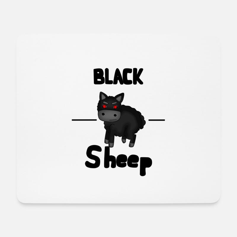 schwarze Schafe - Mousepad (Querformat) - Weiß