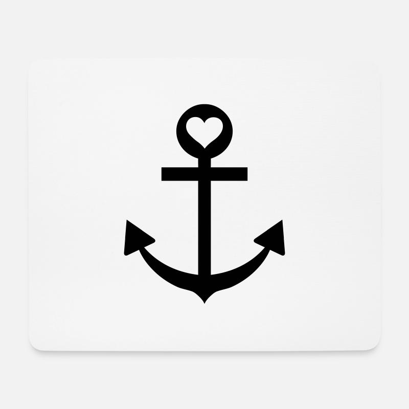 anker herz schifffahrt kapitän - Mousepad (Querformat) - Weiß