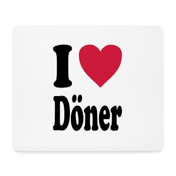 I love Döner - Mousepad (Querformat) - Weiß - Vorne