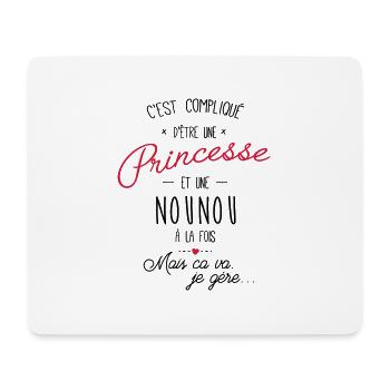 Compliqué d'être une princesse et une nounou - Tapis de souris (format paysage) - blanc - Devant
