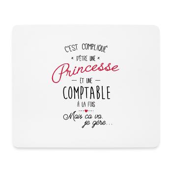 Princesse et comptable - Tapis de souris (format paysage) - blanc - Devant