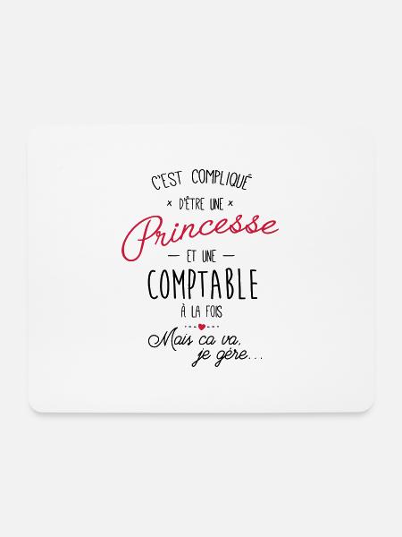 Princesse et comptable - Tapis de souris (format paysage) - blanc