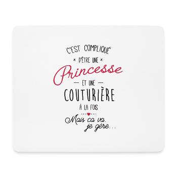princesse et couturière - Tapis de souris (format paysage) - blanc - Devant