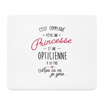 Princesse et opticienne - Tapis de souris (format paysage) - blanc - Devant